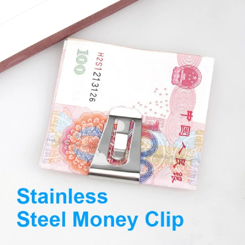 Durable Slim Money Wallet Clip Clamp Card Stainless Steel Credit Business Card Holder Stainless Steel Brass Bill Clip Clamp New