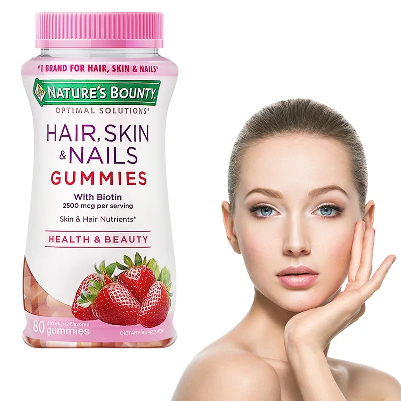Nature’S Bounty CHEVEUX PEAU ET ONGLES > OPTIMAL SOLUTIONS > AROME FRAISE >80 GOMMES GUMMIES