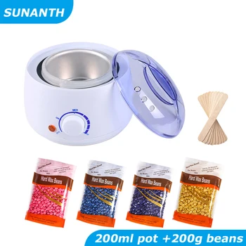 200CC Wax Heater Warmer Hair Removal Machine For Hand Foot Body SPA Epilator Paraffin Wax Pot +Wax Beans + Wood Sticks