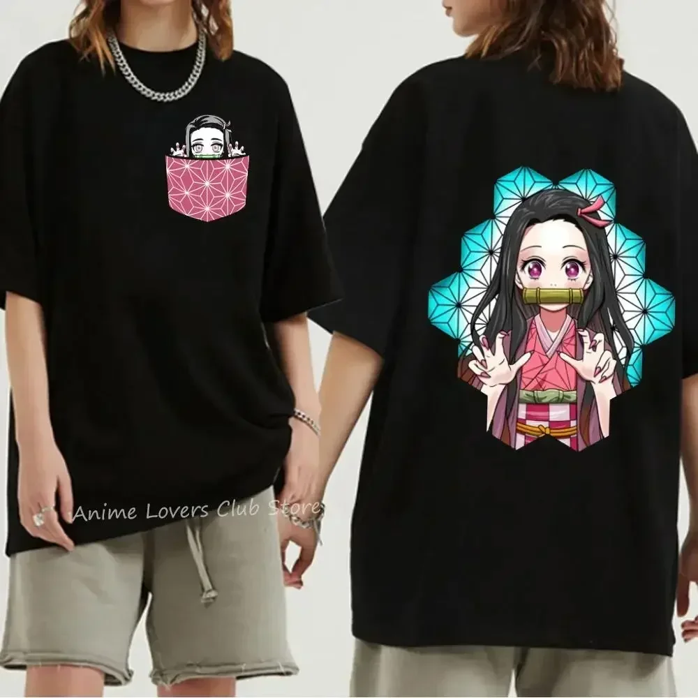 Demon Slayer Men's Print T-Shirt Short Sleeve Crew Neck Shirt Japanese Anime Oversize Fashion Graphic T Shirts Men Clothing 4