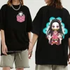 Demon Slayer Men's Print T-Shirt Short Sleeve Crew Neck Shirt Japanese Anime Oversize Fashion Graphic T Shirts Men Clothing 4