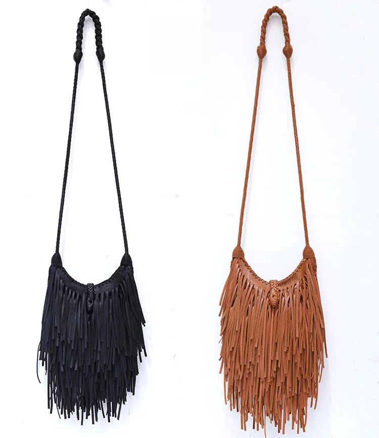 Borsa a tracolla piccola da donna alla moda, borsa a tracolla singola fatta a mano con nappe, borsa da donna, temperamento Ziyang_voghion.com