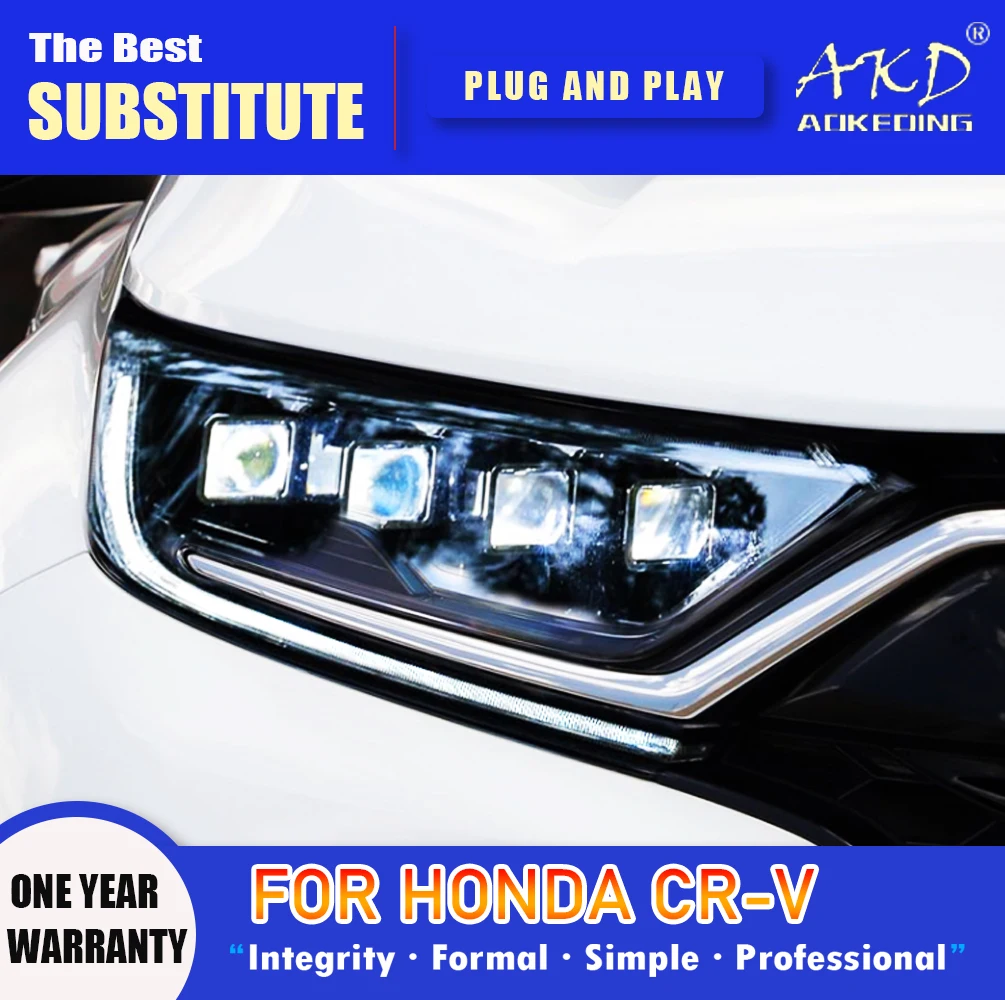 AKDHeadLampforHondaCRVLEDHeadlight20172020HeadlightsCRVDRL