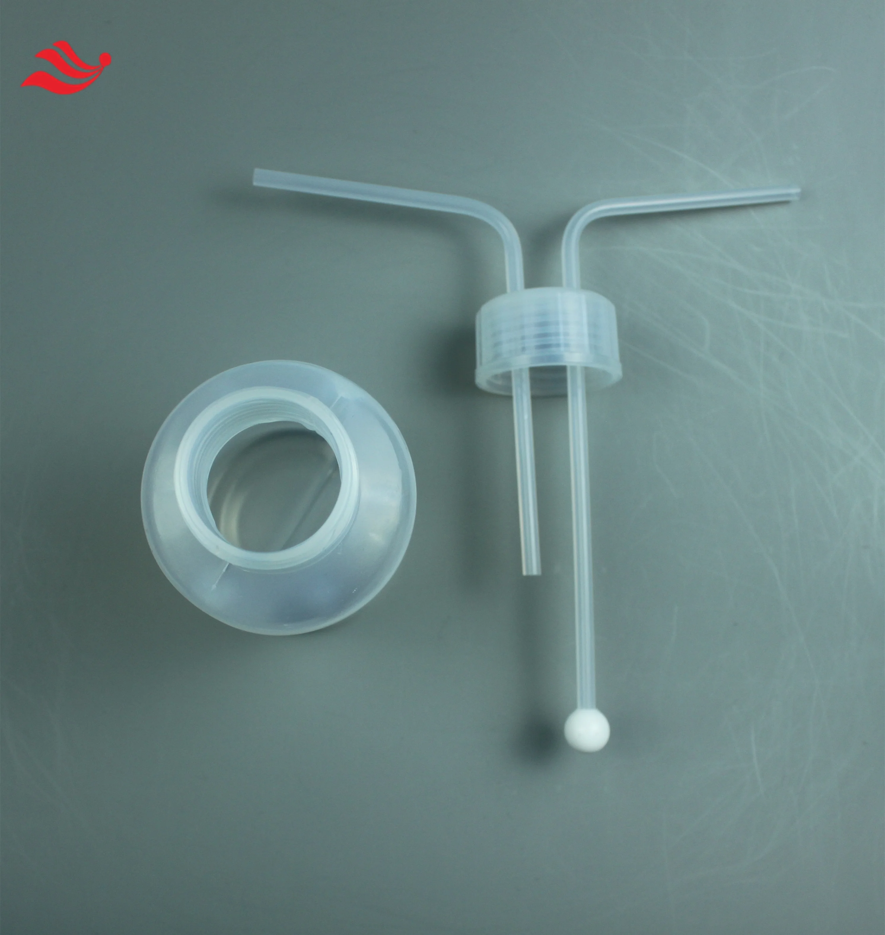 PFA 가스 세척병 반응 실험 베셀, 부식성 액체 수집 가능, 300ml