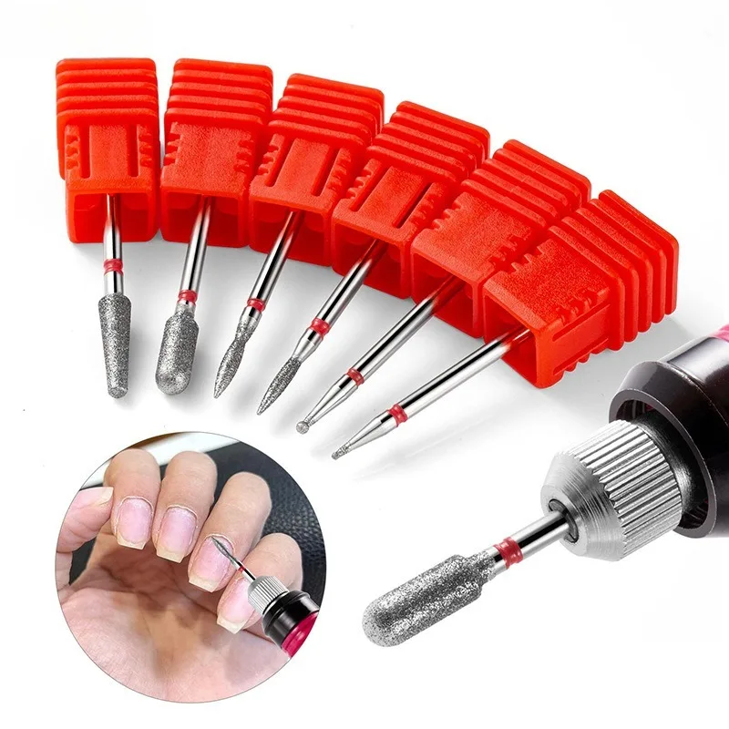 

6pcs Diamond Milling Cutter for Manicure Electric Nail Drill Bits Accessory Pedicure Machine Nail File Gel Remover Tool