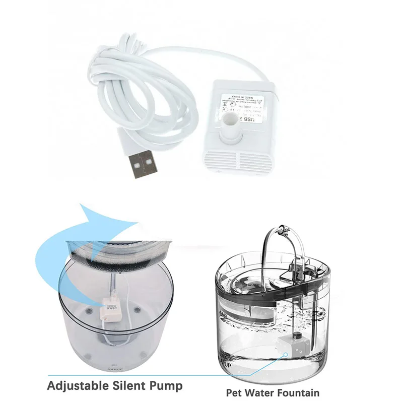 CatWaterFountainPumpSilentDC5V1WUSBMiniSubmersiblePet
