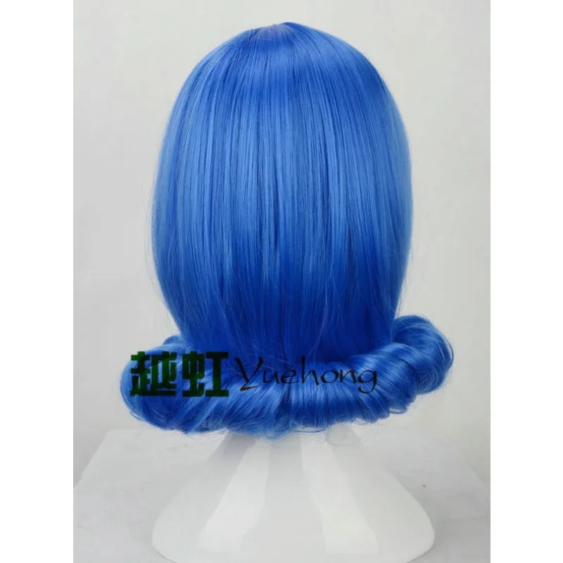 Juvia Lockser Role Perücke Anime Fairy Tail Cos Zauberer Charakter Kopfbedeckung Party Dress Up Kopfbedeckung Dunkelblau gekräuseltes kurzes Haar – Detail 9