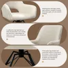 Leather Dining Chairs Upholstered Dining Chair with High Back Armrest Modern Dining Chairs Swivel Chairs for Living Room, 4