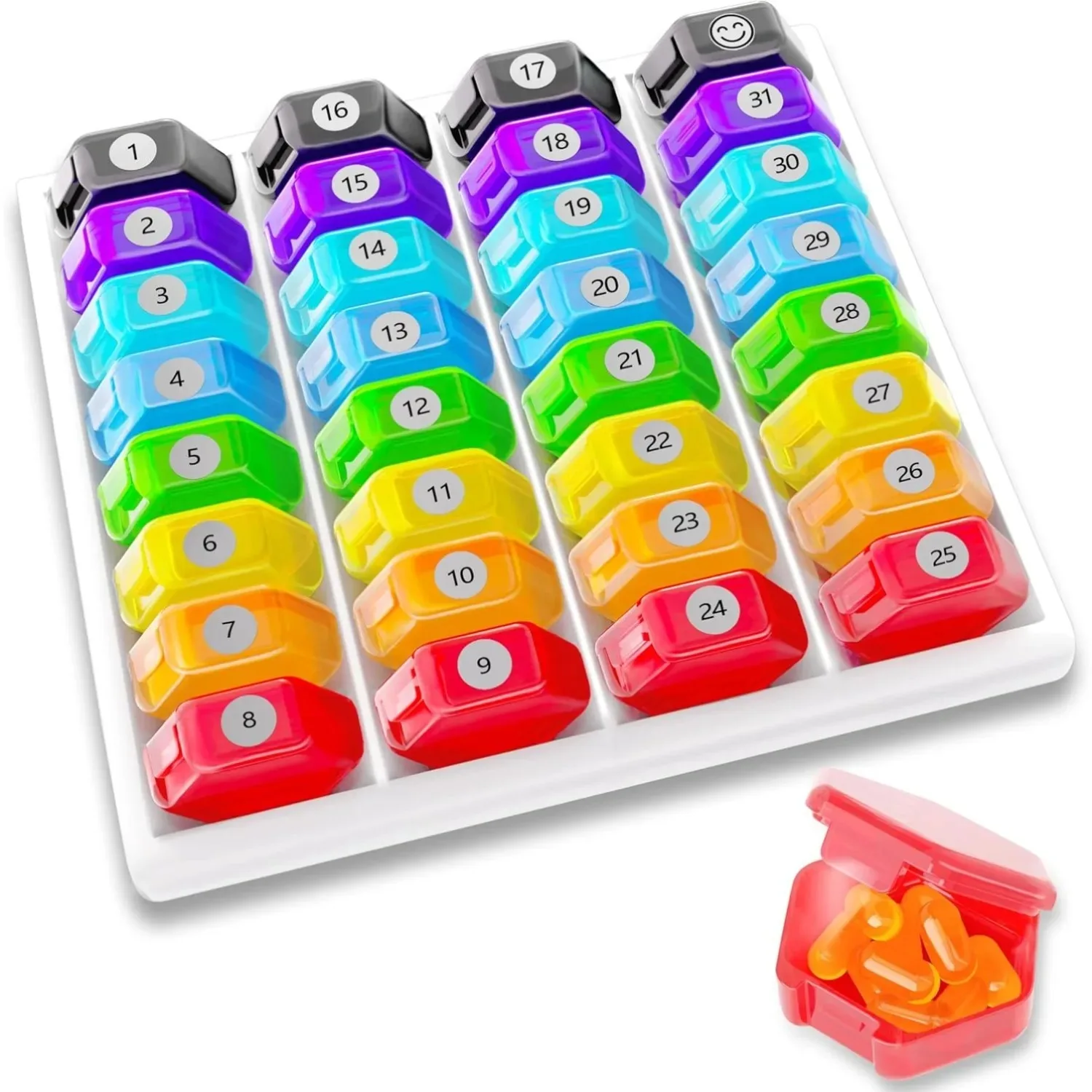 Deluxe Weekly 4-Times-a-Day Pill Organizer with Drawer and Travel Case