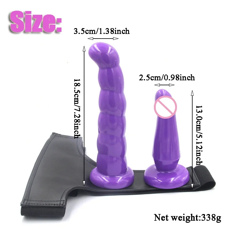Double Penis Dual Ended Strapon Ultra Elastic Harness Belt Strap On Dildo Adult Sex Toys for Woman Couple Anal Soft Dildo sex toys