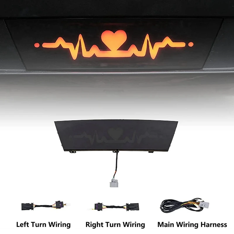 

For Tesla Model Y 2017-2022 LED Brake Turn Signal Lamp Pilot Lights Five Flashing Modes Heartbeat Lamp Caution Light
