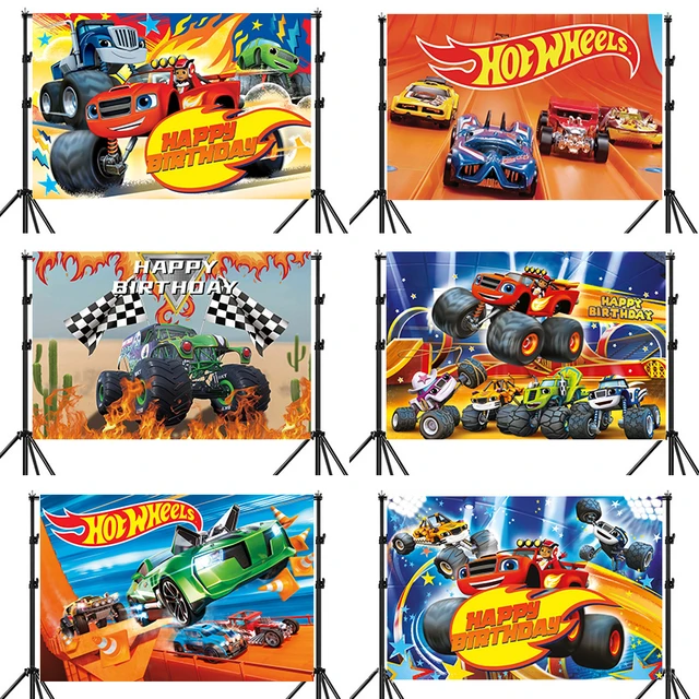 Em promoção! Carro De Corrida Decorações Do Partido Blaze Monstro Máquinas  De Número De Balões De Festa De Aniversário De Meninos Favores Bandeiras Do  Chuveiro De Bebê Suprimentos