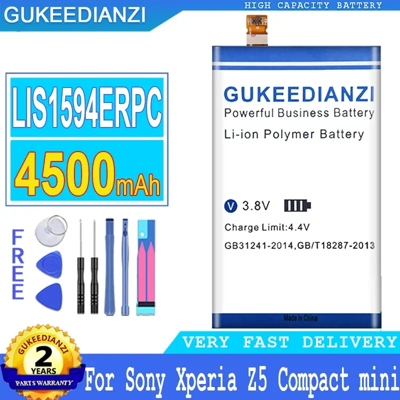 

4500mAh GUKEEDIANZI Battery LIS1594ERPC For Sony Xperia Z5 mini Z5 compact E5823 E5803 XA Ultra C6 F3216Xc Xmini