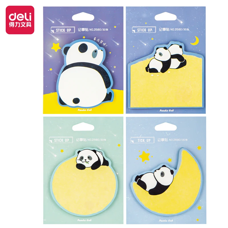 

4 шт. Deli 21580 Panda Pad липкая бумага для заметок Note Ahesive Kawaii Memo Pads Office School Канцтовары