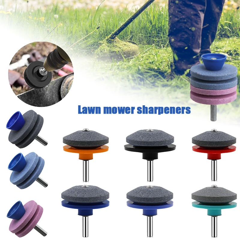 

50MM Faster Lawn Mower Sharpener Lawnmower Blade Sharpener Universal Grinding Rotary Drill Cuts Lawn Mower Blade Sharpener