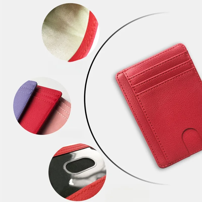 남성과 여성을 위한 Rfid 자기장 방지 카드 홀더 단색 멀티 슬롯 Pu 카드 케이스