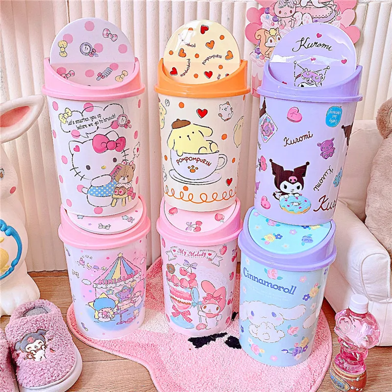 

Lovely Cartoon Twin Stars Melody Waste Bins Plastic Desktop Garbage Cleaning Home Office Bathroom Trash Can