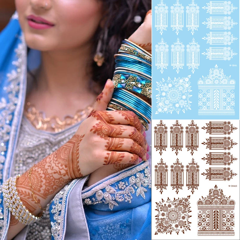 Women Henna Temporary Tattoos Sticker Hand Fake Design