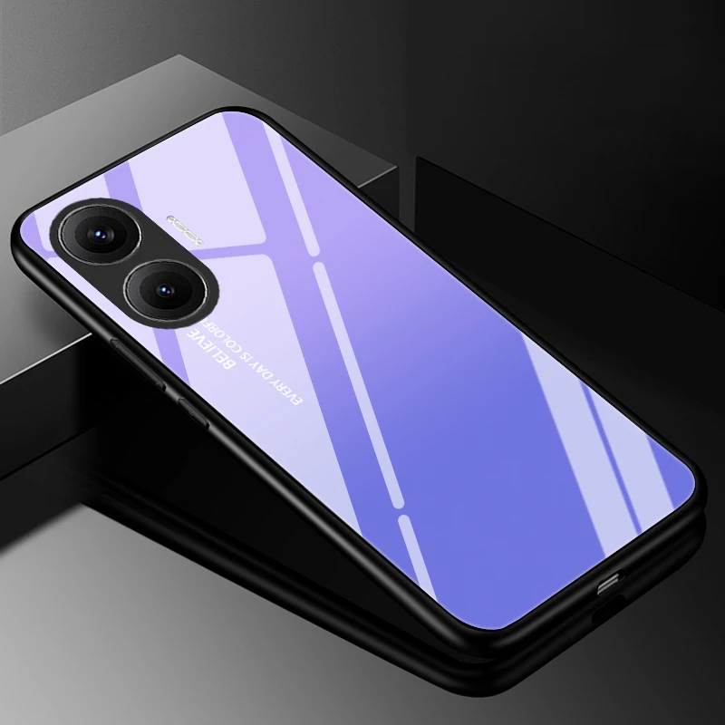 Premium Tempered Glass Hard Back Bumper Case Cover