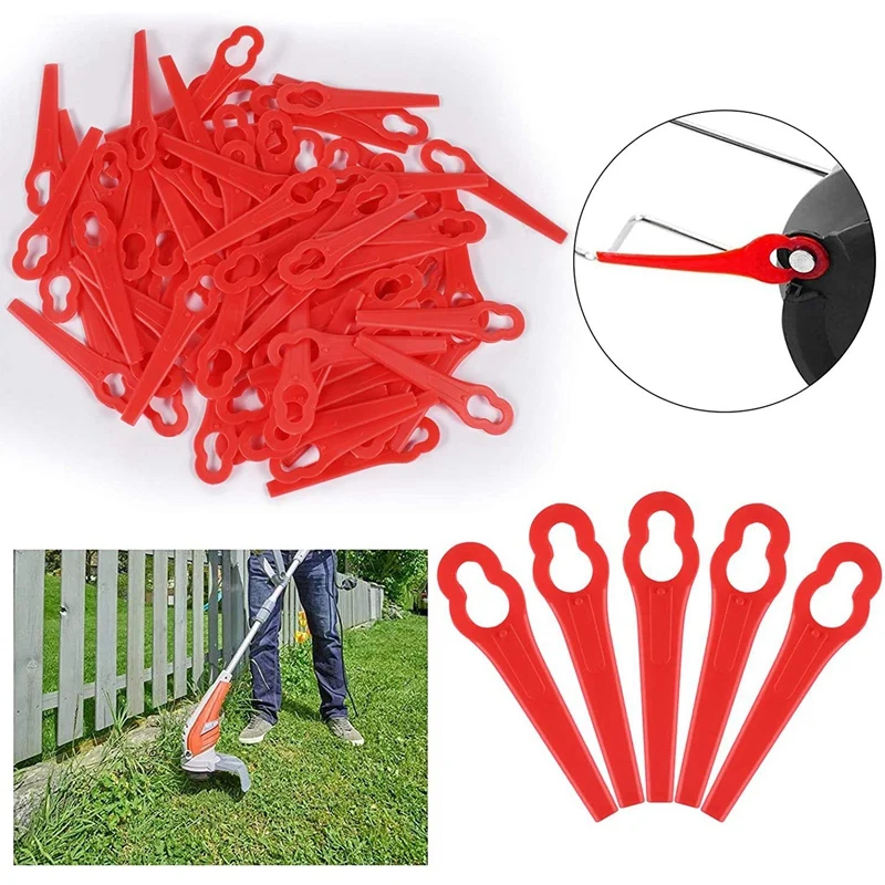 80 Pcs 8.3CM Plastic Grass Trimmer Blade Replacement Blades Lawn Mower Blades For  Einhell Lawn Mower 6