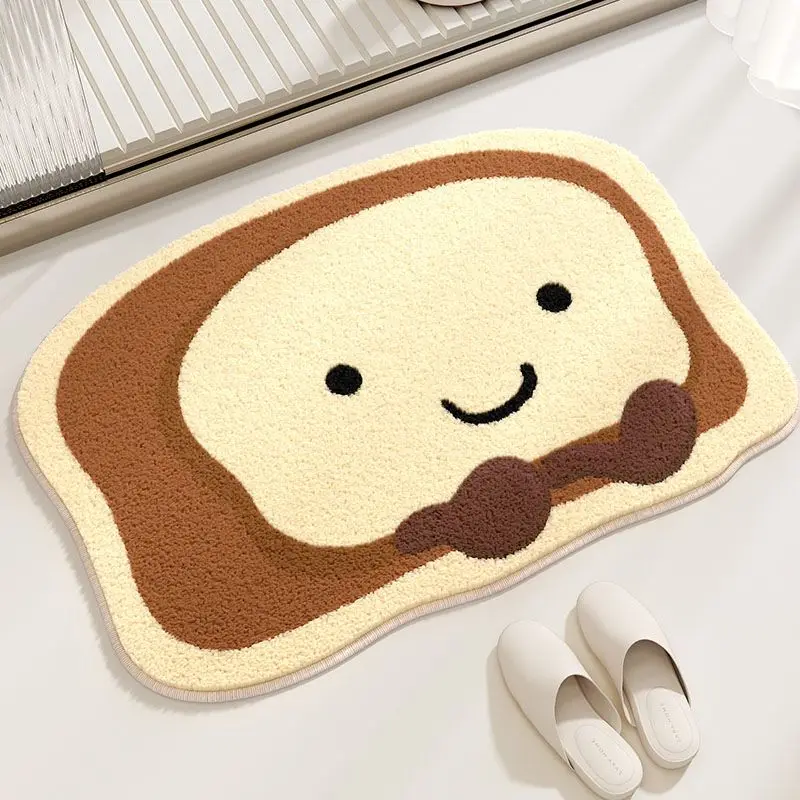 Cute Bread Living Room Sofa Carpet Cartoon Girl Bedroom Bedside Carpets Creative Interesting Children Rug Plush Soft Rugs Tapete 2
