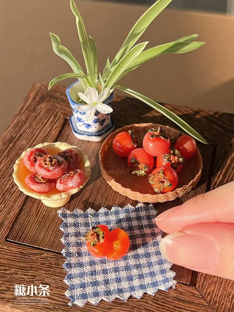 1/6 1/12 Doll House Model Furniture Accessories Simulated Food Mini  Persimmon Pear Bjd Ob11 Gsc Blyth Soldier Lol Miniatures Toy - AliExpress