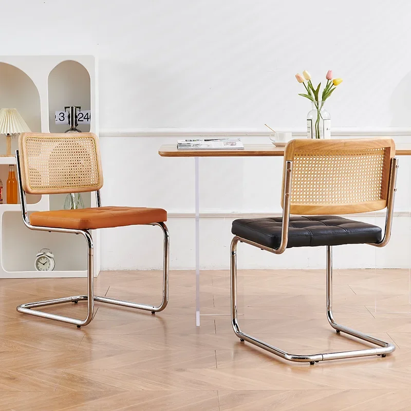 Nordic woven rattan chair, household dining table, chair, dining study, living room, back chair