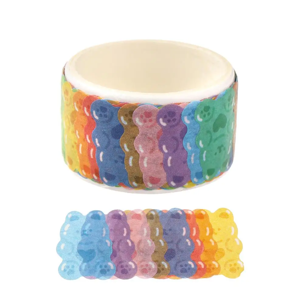 100pcs/Roll Cute Flower Bear Love Heart Washi Tape Decorative Adhesive Tape DIY Scrapbooking Stickers Kawaii Label Masking Tapes