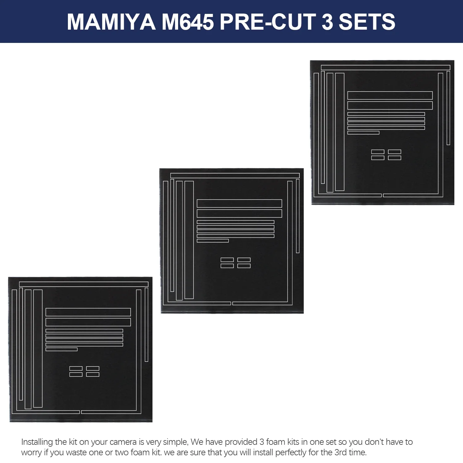 eTone Pre-cut Light Seal Foam Sponge Replacement Repair Kits for Mamiya M645/M645 J/M645 1000S Camera Accessories