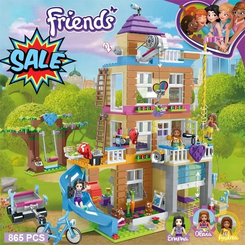 865Pcs Friendship Club Hobby Blocks Friends Hotel E House Toys Set Friends For Girl Christmas Gifts