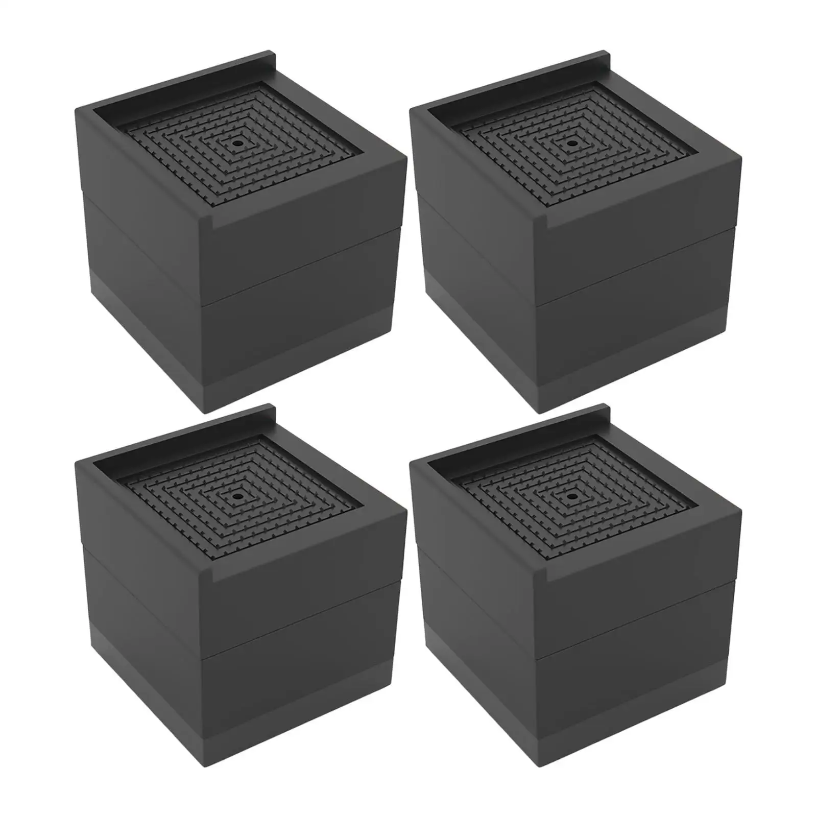 4 Pieces Bed Risers Adjustable Stackable Elevating Block Raisers Bed ...