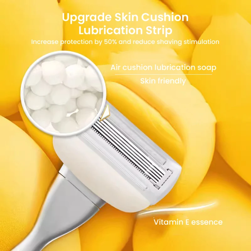 Фото Ручная бритва Gillette Venus Olay с 5 лезвиями и смазочной полосой, уход за кожей, воздушная подушка для женщин, удаление волос в зоне бикини №2