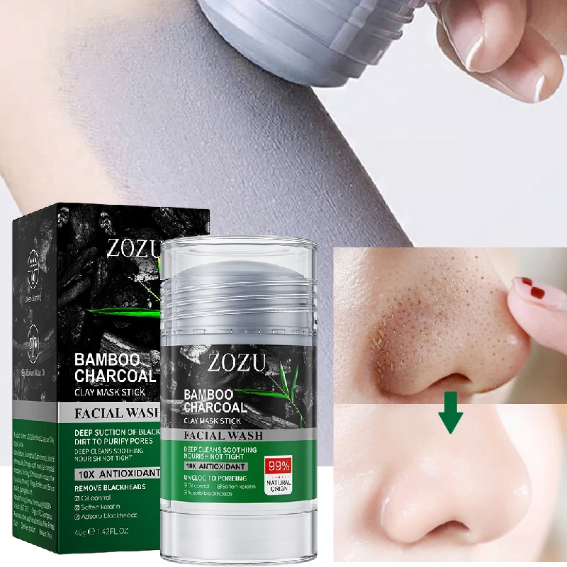 

Bamboo Charcoal Solid Mask Pore Minimizing Remove Blackheads Pimple Portable Mud Mask Stick Deep Cleansing Oil Control Skin Care