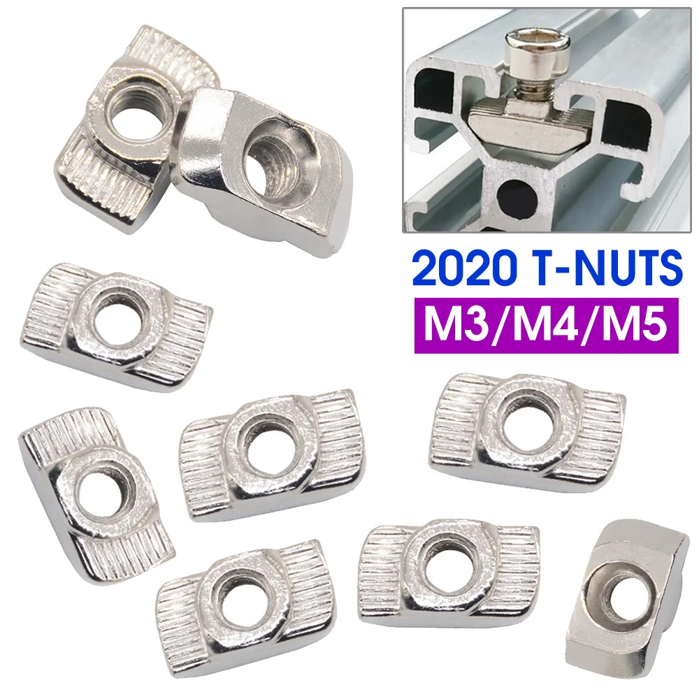 M3 M4 M5 Drop in Tee T-nuts 2020 T-slot For Aluminium Profile Extrusion 3D Print