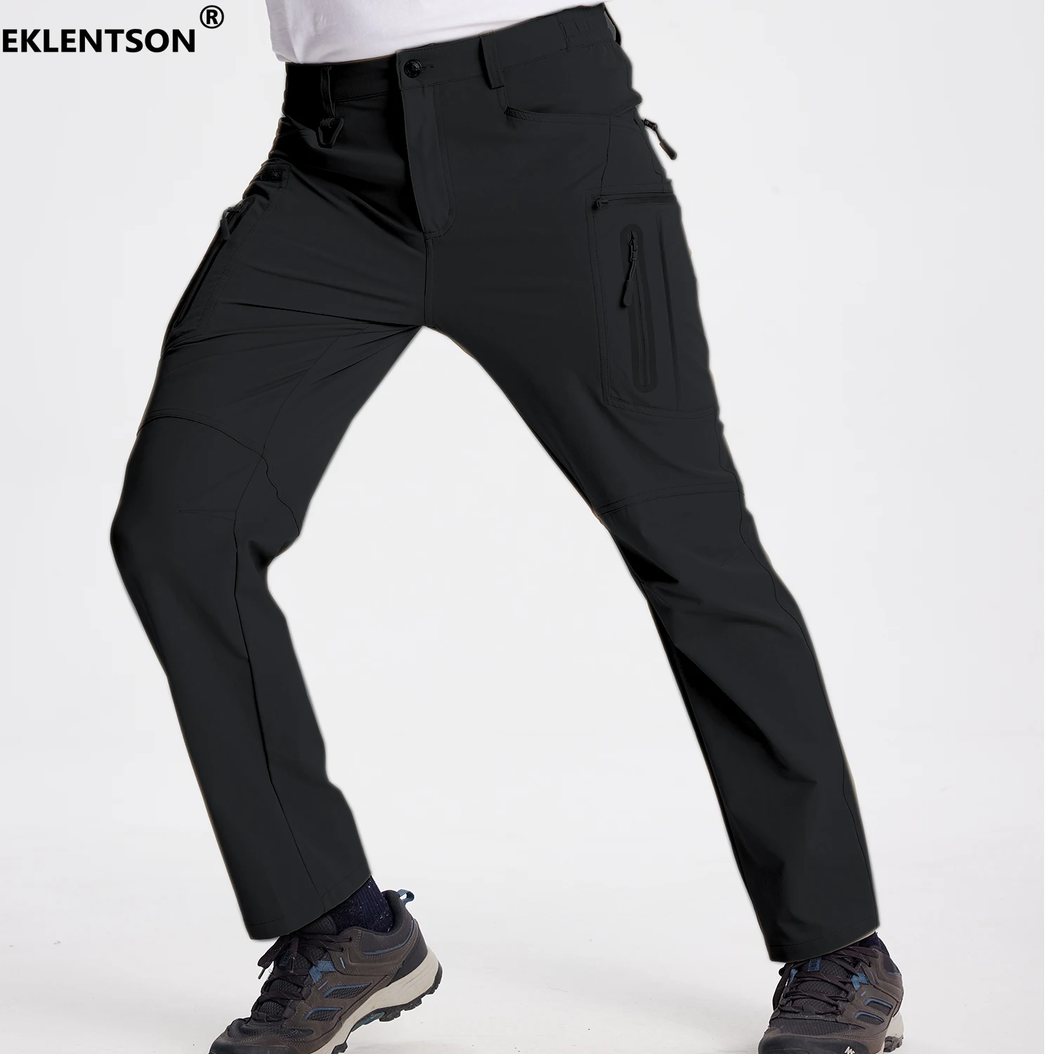 EKLENTSON Herren Multifunktionale Cargohose Sommer Leichte Wanderhose Schnell trocknende wasserdichte Angeltrekkinghose – Detail 17