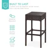 Wicker Dining Table Set of 5, W/Built-in Bottle Opener, Hidden Storage Shelf, Metal Tabletop, 4 Stools, Outside Dining Table Set 5