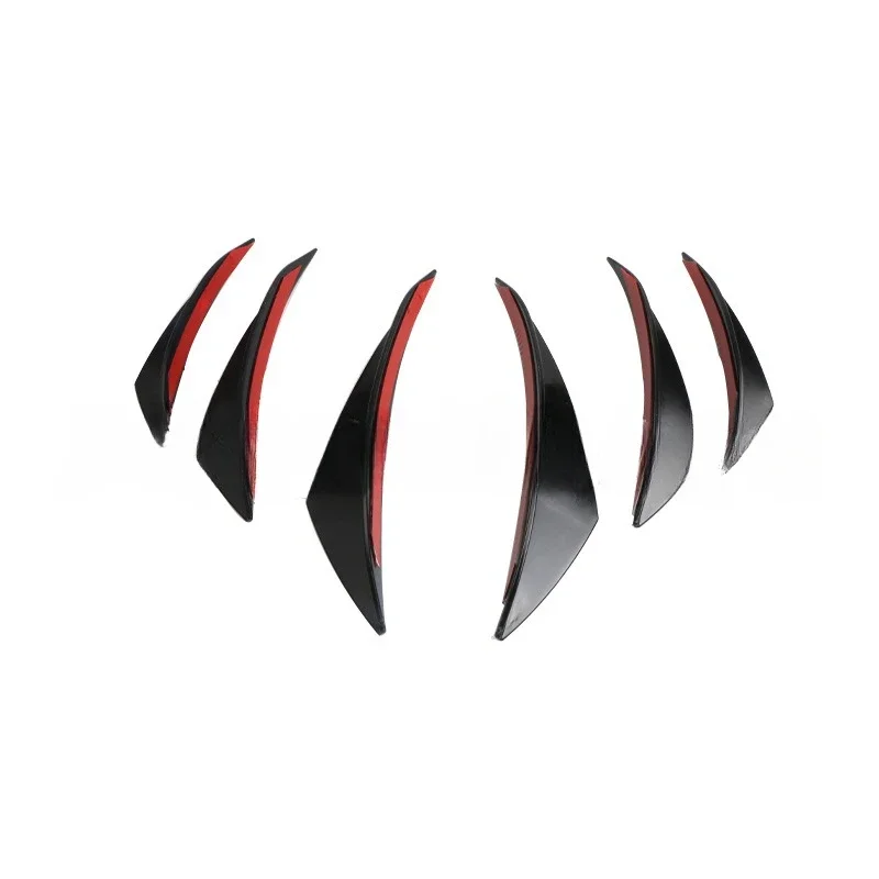 Auto Exterior Parts 4/6pcs Front Bumper Lip Decoration Diffuser Splitter Fins Body Spoiler Canard Auto Modified Canard