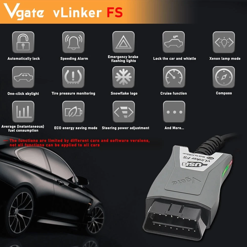 Obd2 scanner Obd code reader Vgate vLinker FS Ford ELM327 FORScan HS/MS-CAN OBD2 Car Diagnostic Scanner Interface Tools OBDII Mazda ELM 327 OBD 2