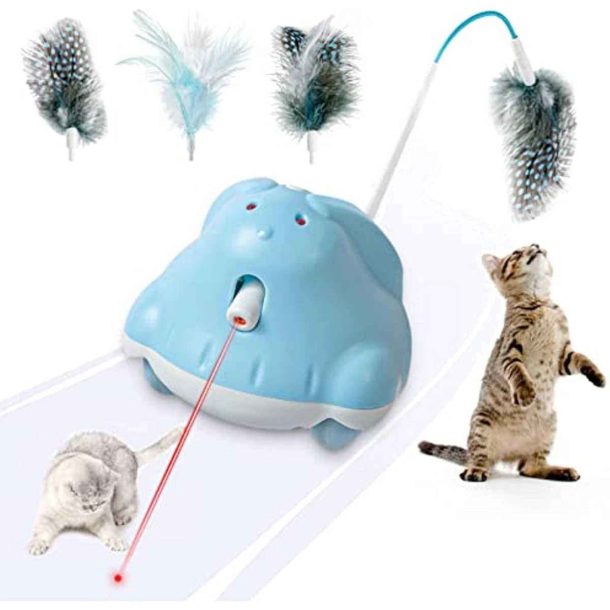 Cat laser Toy,Automatic Light and cat Feather Toy 2 in 1 Interactive