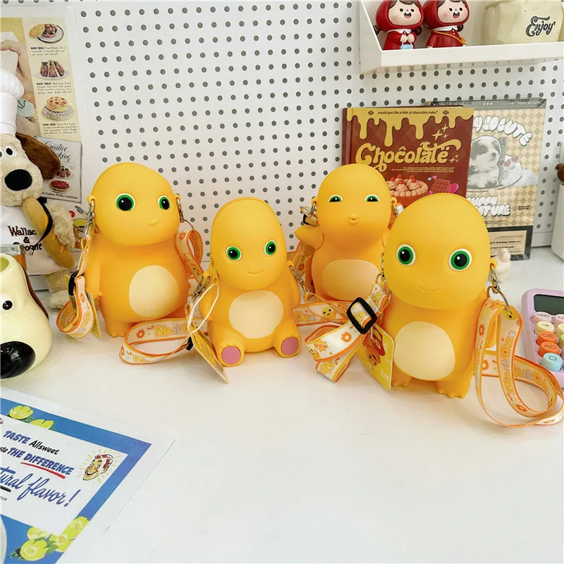 Miniso Nailong Milk Dragon Cartoon Animals Dinosaur Silicone Bag Borsa A Tracolla Kawaii Cute Waterproof Messenger Bag 3D Portamonete