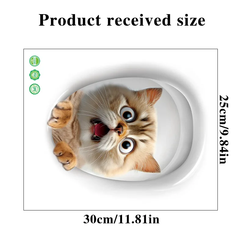 Scary Cat Toilet Sticker-Unique Home Decoration Decal for a Fun Atmosphere 1pc vinyl stickers,toilet stickers,toilet wall stickers