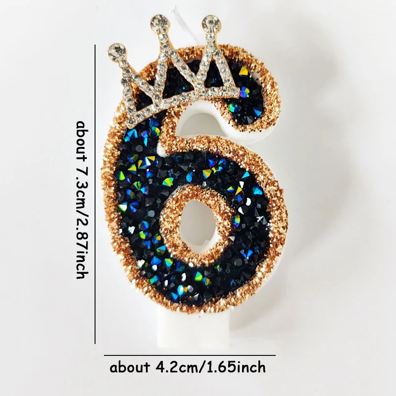 Elegant Crowned Number Candles for Celebrations and Decor