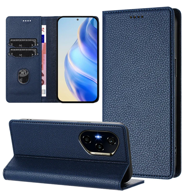 Honor 400 Pro 5g Global Kılıf Rfıd Engelleme İnek Deri Cüzdan Telefon Kılıfı - S