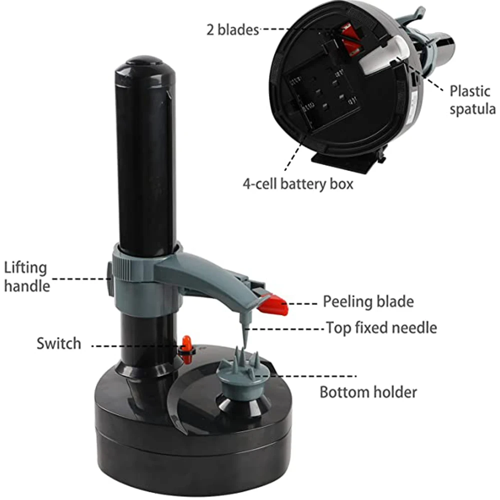 Electric Potato Peeler Multifunctional Fruit Peeler Adapter Spare Blades Kitchen Automatic Rotating Peeling Tool electric potato peeler