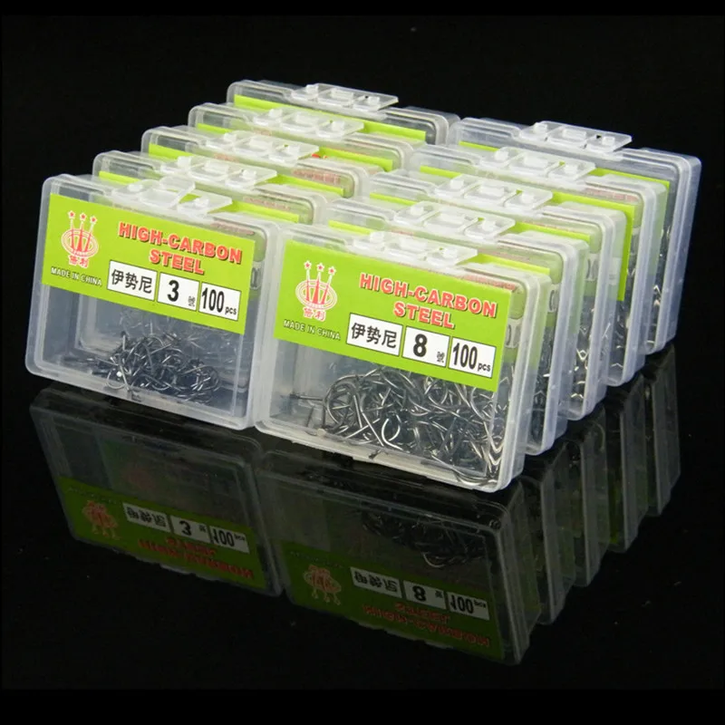 

100PCS High Carbon Steel Hook with Barbed Hook Soft Bait Bait Hook High Efficiency Barbed Hook Boxed