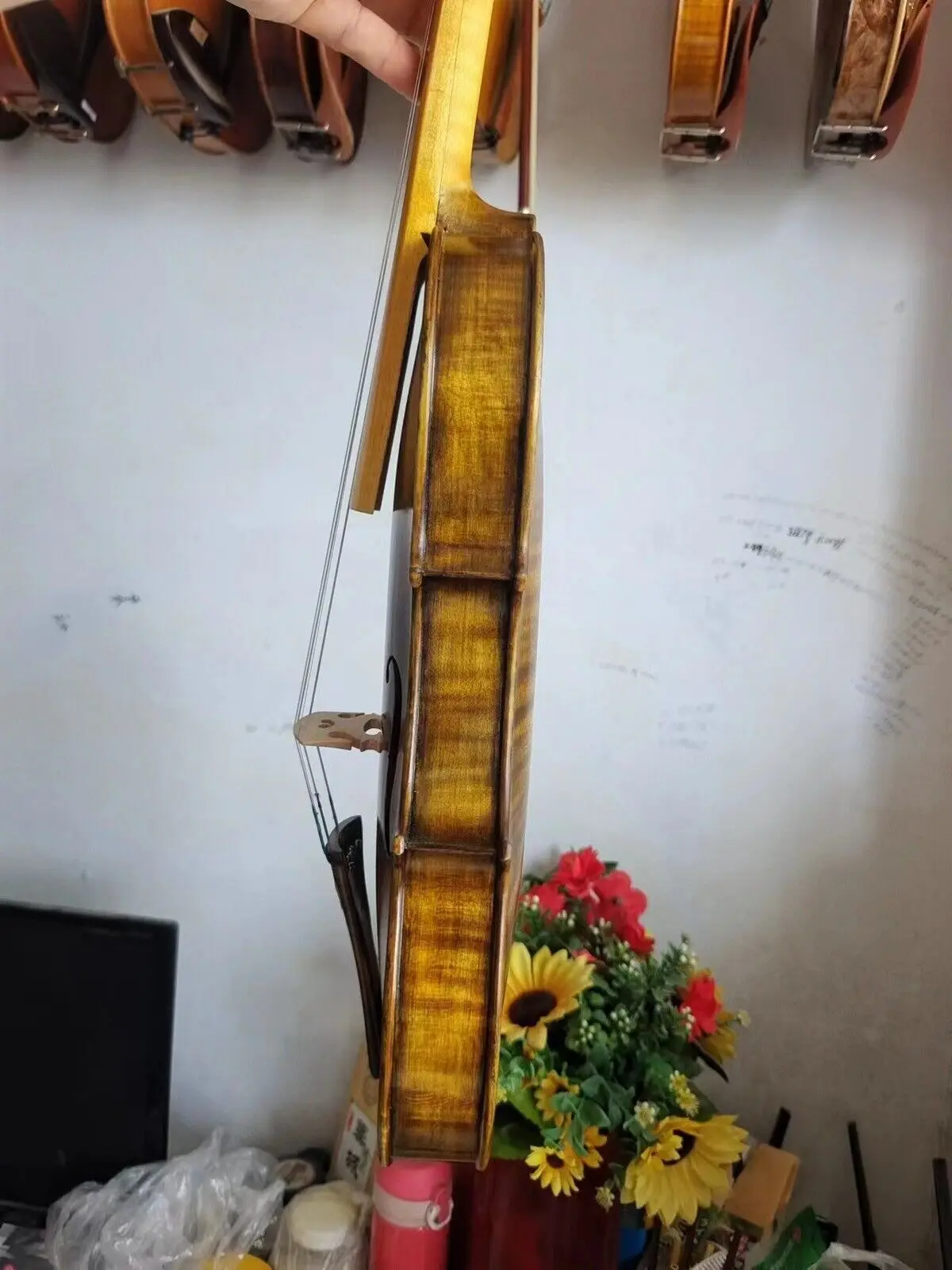 4/4 Violin baroque style European flamed maple back spruce top hand made No2