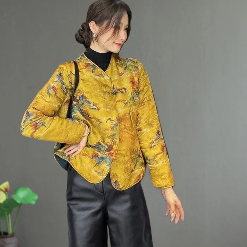 Chinese New Year Clothes For Women New Winter Tang Suit Jacket Hanfu Long Sleeve Chinese Style Women Warm Coats 13042