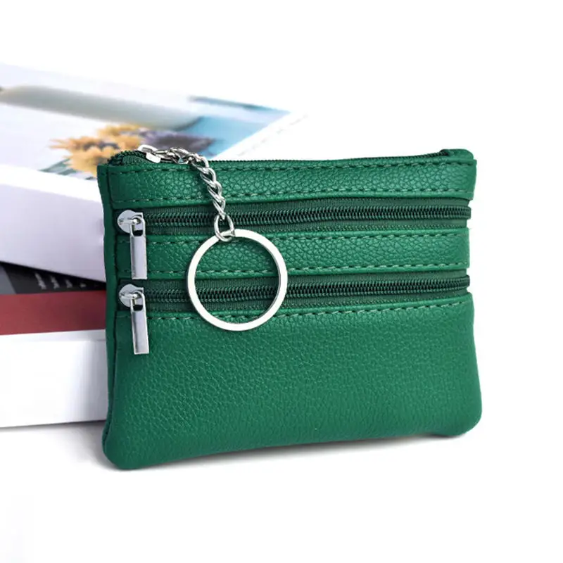Premium PU Leather Coin Purse with Key Ring - Waterproof and Wear-Resistant Credit Card Holder