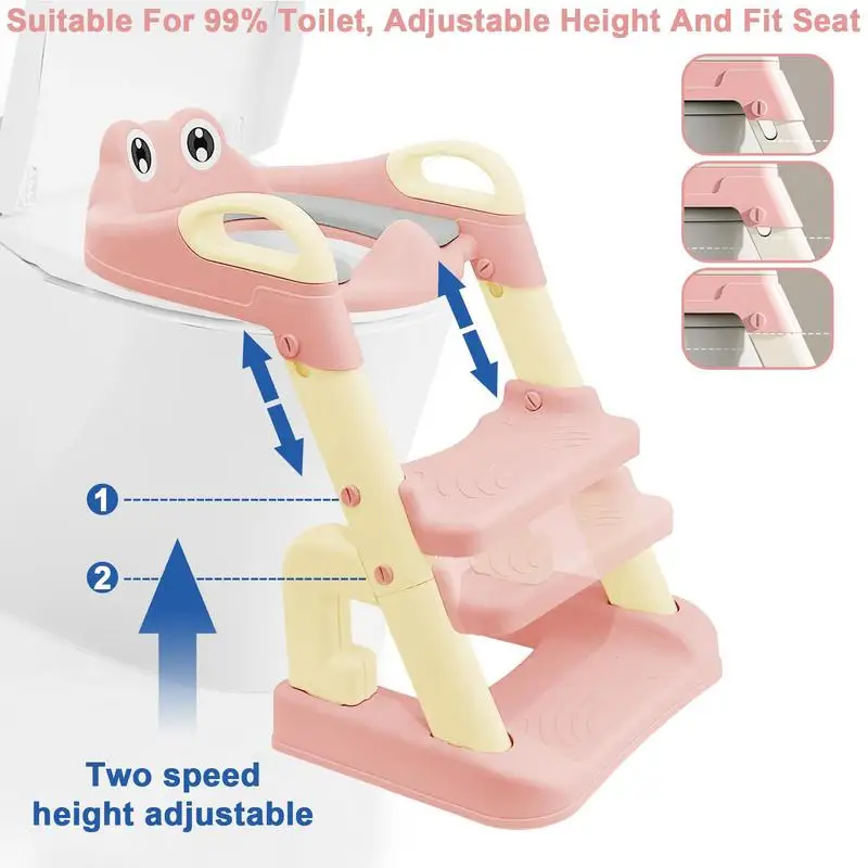 Foldable Potty Chair Foldable Toddler Toilet Chair Ladder Adjustable Height Legs Toilet Seat For Toddler Girls Boys Kids