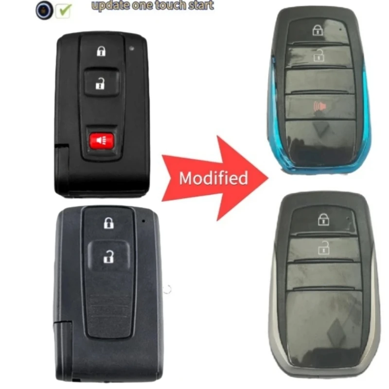 

Replacement modified smart remote key case shell 2/3 button key fob case for Toyota Avensis Verso Prius